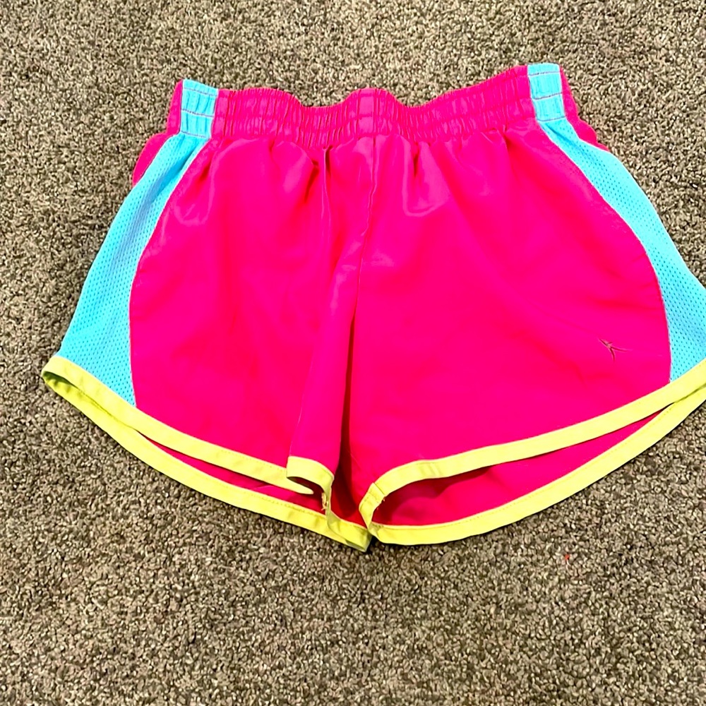 Danskin Shorts Girls 7/8 pink blue yellow